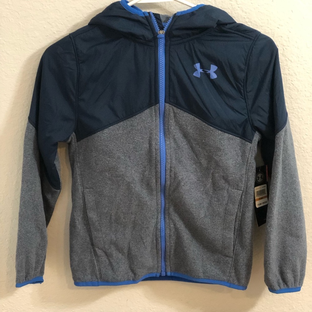 Under Armour Boys Fleece Cold gear jacket Navy / Grey  size youth  YSM/JP/CH.